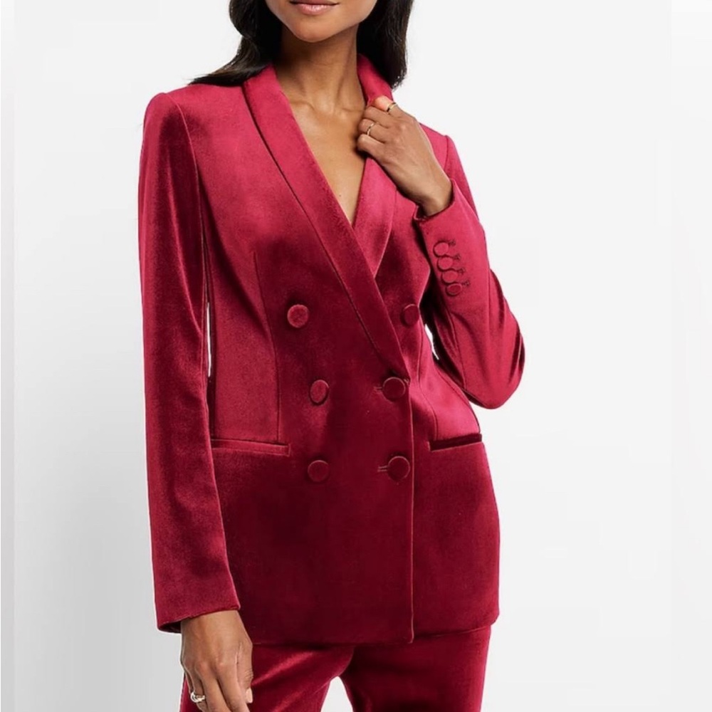 NWT Express clothing -Velvet Double Breasted Shawl Collar Blazer